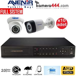Avenir 10 Kameralı AHD Ekonomik Paket Kamera Sistemi